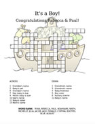 It's a Boy! Baby Shower crossword puzzle