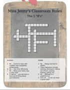 Classroom rules crossword puzzle